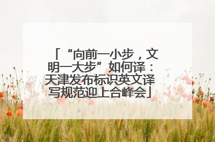 “向前一小步，文明一大步”如何译：天津发布标识英文译写规范迎上合峰会