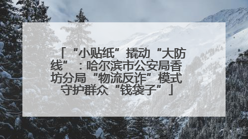 “小贴纸”撬动“大防线”：哈尔滨市公安局香坊分局“物流反诈”模式守护群众“钱袋子”