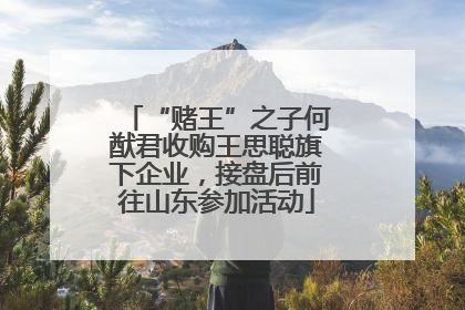 “赌王”之子何猷君收购王思聪旗下企业，接盘后前往山东参加活动