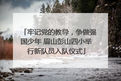 牢记党的教导，争做强国少年 眉山彭山四小举行新队员入队仪式