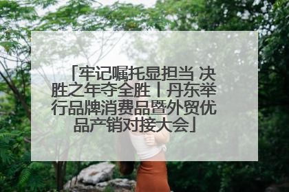 牢记嘱托显担当 决胜之年夺全胜丨丹东举行品牌消费品暨外贸优品产销对接大会