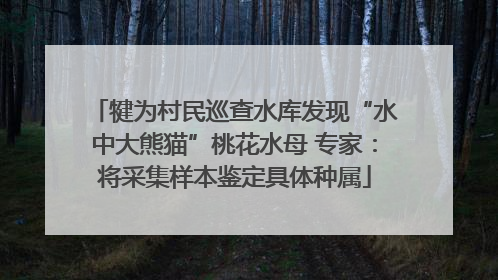 犍为村民巡查水库发现“水中大熊猫”桃花水母 专家：将采集样本鉴定具体种属