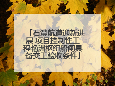石澧航道迎新进展 项目控制性工程艳洲枢纽船闸具备交工验收条件