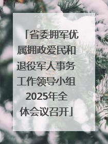 省委拥军优属拥政爱民和退役军人事务工作领导小组2025年全体会议召开