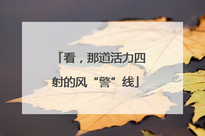 看，那道活力四射的风“警”线