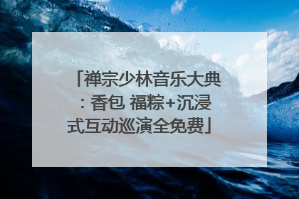 禅宗少林音乐大典：香包 福粽+沉浸式互动巡演全免费