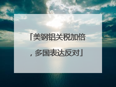 美钢铝关税加倍，多国表达反对