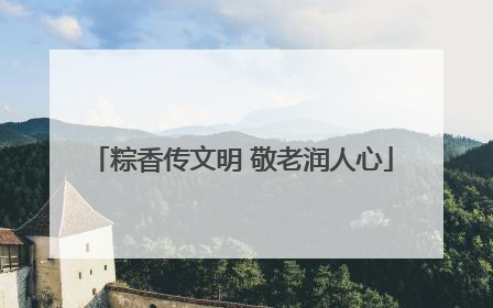 粽香传文明 敬老润人心