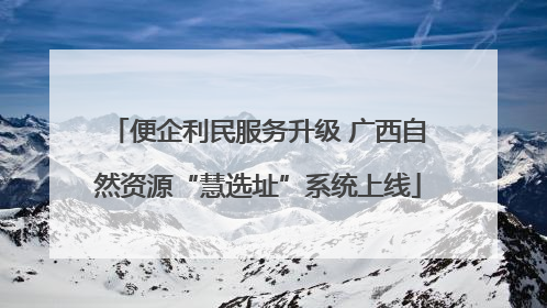 便企利民服务升级 广西自然资源“慧选址”系统上线