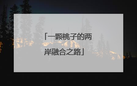 一颗桃子的两岸融合之路