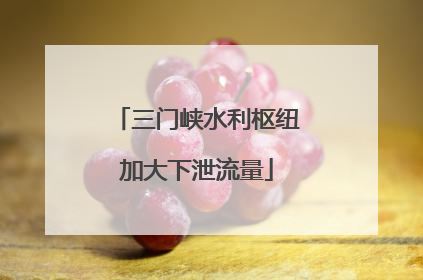三门峡水利枢纽加大下泄流量