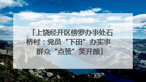 上饶经开区傍罗办事处石桥村：党员“下田”办实事 群众“点赞”笑开颜