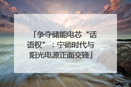 争夺储能电芯“话语权”：宁德时代与阳光电源正面交锋