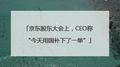 京东股东大会上，CEO称“今天用国补下了一单”