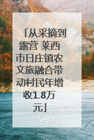 从采摘到露营 莱西市日庄镇农文旅融合带动村民年增收1.8万元