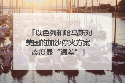 以色列和哈马斯对美国的加沙停火方案态度显“温差”