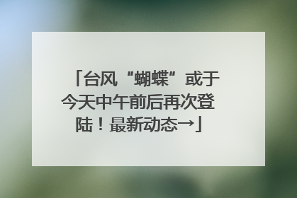 台风“蝴蝶”或于今天中午前后再次登陆！最新动态→