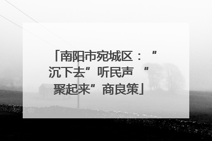 南阳市宛城区：“沉下去”听民声 “聚起来”商良策