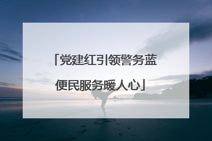 党建红引领警务蓝 便民服务暖人心