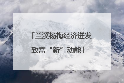 兰溪杨梅经济迸发致富“新”动能
