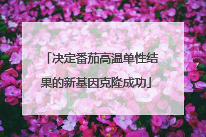 决定番茄高温单性结果的新基因克隆成功
