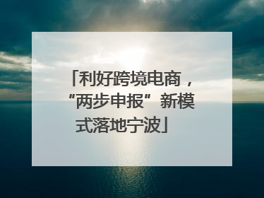利好跨境电商，“两步申报”新模式落地宁波
