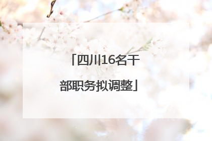 四川16名干部职务拟调整