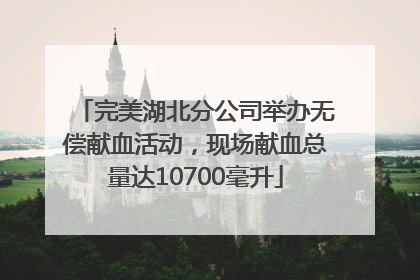 完美湖北分公司举办无偿献血活动，现场献血总量达10700毫升