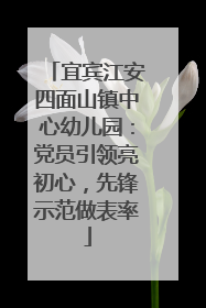 宜宾江安四面山镇中心幼儿园：党员引领亮初心，先锋示范做表率