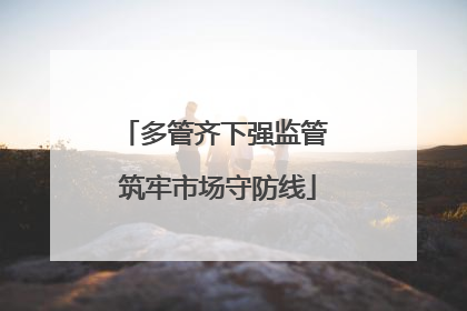 多管齐下强监管 筑牢市场守防线