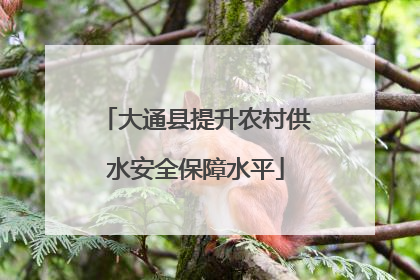 大通县提升农村供水安全保障水平