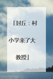 封丘：村小学来了大教授