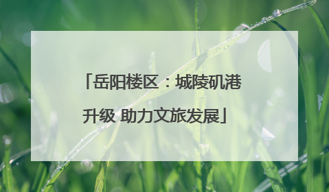 岳阳楼区：城陵矶港升级 助力文旅发展