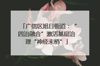 广信区旭日街道：“四治融合”激活基层治理“神经末梢”
