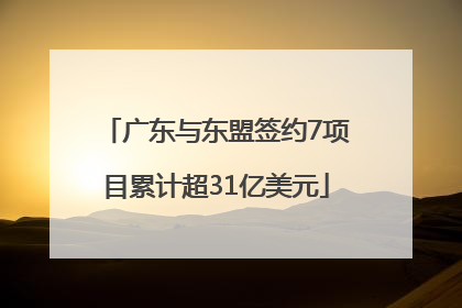 广东与东盟签约7项目累计超31亿美元