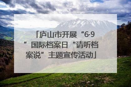 庐山市开展“6·9”国际档案日“请听档案说”主题宣传活动