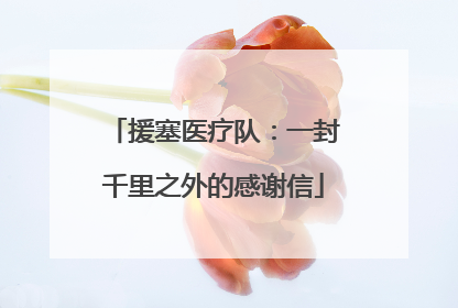 援塞医疗队：一封千里之外的感谢信