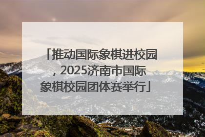 推动国际象棋进校园，2025济南市国际象棋校园团体赛举行