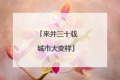 来并三十载 城市大变样