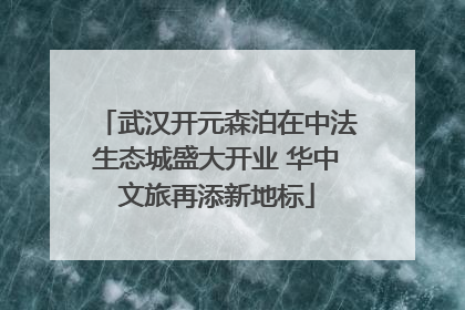 武汉开元森泊在中法生态城盛大开业 华中文旅再添新地标