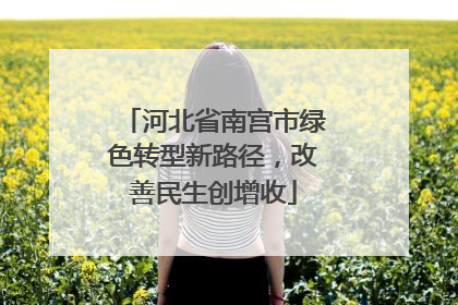 河北省南宫市绿色转型新路径，改善民生创增收
