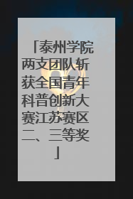 泰州学院两支团队斩获全国青年科普创新大赛江苏赛区二、三等奖