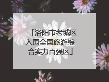 洛阳市老城区入围全国旅游综合实力百强区