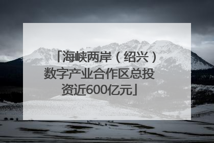 海峡两岸（绍兴）数字产业合作区总投资近600亿元