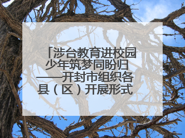 涉台教育进校园 少年筑梦同盼归——开封市组织各县（区）开展形式多样的涉台宣传教育进校园活动