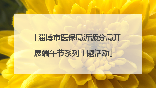 淄博市医保局沂源分局开展端午节系列主题活动