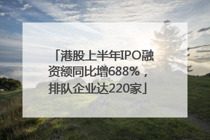 港股上半年IPO融资额同比增688%，排队企业达220家