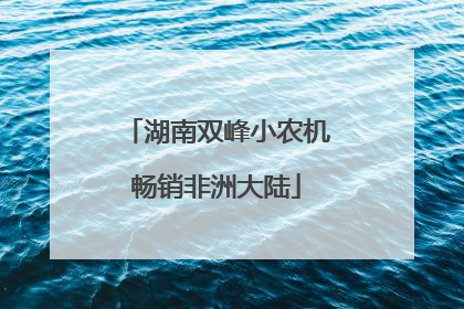 湖南双峰小农机畅销非洲大陆