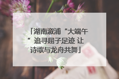 湖南溆浦“大端午”追寻屈子足迹 让诗歌与龙舟共舞