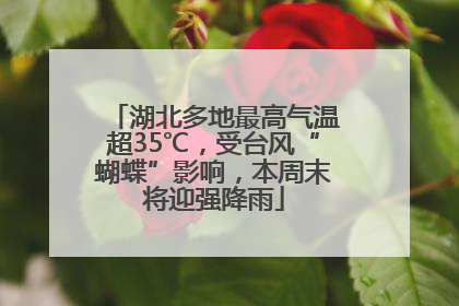 湖北多地最高气温超35℃，受台风“蝴蝶”影响，本周末将迎强降雨